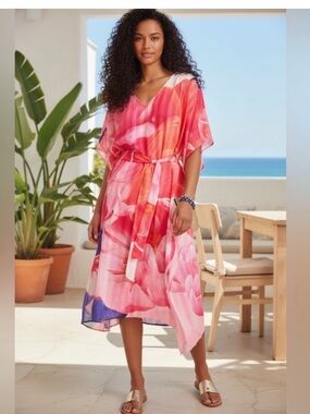 tommy bahama cotton clip jacquard cover-up shirt dress Tommy Bahama Women's Cotton Clip Boyfriend Shirt - Mare Navy